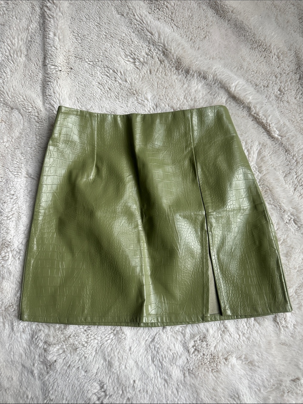 Princess Polly Patent Faux Croc Animal Print Leather Mini Skirt size 4